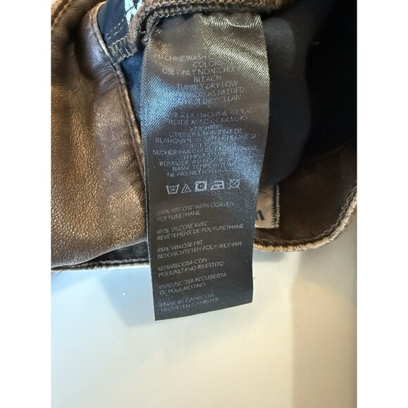 We The Free Misha Vegan Pants Size 28 — Brown Barrel Silhouette Vegan Leather - Picture 6 of 10